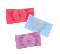 HONITANO 3piezas Diademas De Nailon Para Niñas Pequeñas Turbantes Decorativos Forma De Donut Accesorios De Cabello Suaves y Cómodos