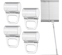 HONITANO 4 Clips para Cortina Ciega de Plástico Transparentes, Soporte para Persianas Horizontales, Fijación Segura Compatible Estores sin Cable