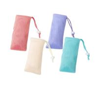 HONITANO 4 piezas Bolsa de Jabón Pequeña con Cierre de Cordón para Ducha Espumante Antideslizante Exfoliante para Barra de Jabón Malla Resistente y Práctica para Baño