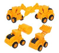 HONITANO 4 Piezas Camiones Juguete de Construcción para Modelos de Excavadora y Volquete Vehículos Simulados Resistentes y Divertidos para Infantil Educativo