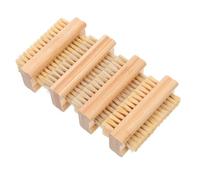 HONITANO 4 Piezas Cepillos para Uñas de Bambú Herramienta para Limpiar Uñas y Cutículas Cepillo para Fregar para Manicura y Pedicura Salón y Spa