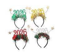 HONITANO 4 piezas Diademas de Año con Purpurina y Estrellas Brillantes Accesorio Festivo para Fiestas Pack de Colores Mixtos Cómodas y Decorativas para Fotos