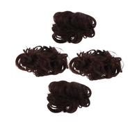 HONITANO 4 Piezas Moño Postizo para Peinados Desordenados de Clips de Garra para Coleta Extensiones Sintéticas para Moños Voluminosos Accesorios para Mujeres y Niñas Castaño Oscuro