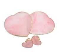 HONITANO 4 Piezas Paleta de Uñas con Forma de Corazón Resina Borde Dorado Accesorio Portátil para Mezclar Colores y Exhibir Esmaltes Herramienta Resistente para Manicura Profesional y DIY