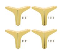 HONITANO 4 Piezas Patas de Muebles Metálicas Triangulares Patas Doradas para Sofá Armario Mesa Auxiliar y Otomana con Tornillos para Instalación Fácil y Soporte Estable