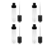 HONITANO 4 Piezas Tubos de Brillo de Labios Vacíos Envases Reutilizables de Plástico Transparente para Bálsamo Labial Voluminizador y Tinte Prácticos para Maquillaje Portátil