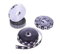 HONITANO 4 rollos Cinta de Poliéster con Estampado de Patas de Perro y Gato de Duradera y Fácil de Cortar para Decoración de Fiestas Manualidades y Envoltura de para Amantes de Mascotas