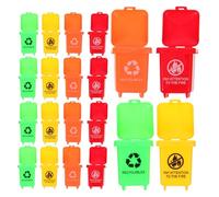 HONITANO 40 Piezas Mini Botes de Basura de Juguete para Casa de Muñecas Contenedores de Plástico para Clasificación de Colores rol Organización y Aprendizaje Montessori