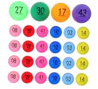 HONITANO 50 Piezas Bolas de Lotería de Plástico Numeradas Resistentes y Reutilizables Pequeñas para Rifas y Fiestas Casa