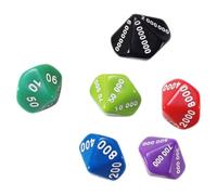 HONITANO 6 Piezas Dados de Fiesta de Plástico de Dados Numerados Grandes para Reuniones Familiares y Fiestas Accesorios Divertidos y Portátiles para Mesa Color Aleatorio Color Aleatorio