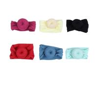 HONITANO 6 Piezas Diademas Infantiles Donut Bebés Turbantes con Moños Niñas y Accesorios de Cabello Coloridos