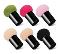 HONITANO 6 piezas Esponjas de Maquillaje Redondas Unidades con Funda Protectora Aplicador para Base y Polvos Esponja Facial Multipropósito para Uso Húmedo y Seco Colección para Belleza