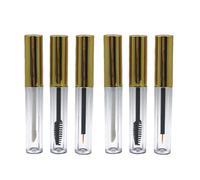HONITANO 6 Piezas Frascos De Maquillaje Vacíos para Brillo Labial Delineadores De Ojos y Pinceles Tubos De Cosméticos Dorados Accesorios De Maquillaje y Labios