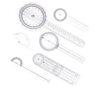 HONITANO 6 piezas Kit de Goniómetros Plásticos Transportador de Grados para Medición Precisa de Ángulos Terapia Ocupacional y Rehabilitación Médica