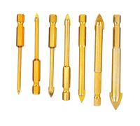 HONITANO 7 piezas Broca para Azulejos de Aleación Dura con de Carburo y Cabeza Triangular Taladro para Abrir Vidrio Cerámica y Mango Hexagonal Perforadora Precisa y Resistente
