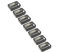 HONITANO 7 Piezas Caja de Hojalata con Tapa Transparente y Compartimentos Dedicados para Guardar de Póker y Dados en Color Negro para de Mesa