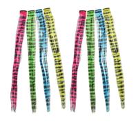 HONITANO 8 Piezas Extensiones de Cabello para Mujer Clip-in sin Costuras Mechones Sintéticos Largos y Lisos con Estampado de Leopardo Accesorios de Fiesta y Halloween