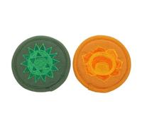 HONITANO Accesorios Religiosos Tapetes de Algodón Ligeros y Compactos Cojines Redondos Bordados Pack de 2 Unidades para Cuenco de Sonido Budista para Yoga y Meditación
