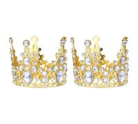 HONITANO Adorno de Cumpleaños Infantil Vintage Barroco 2 Piezas Mini Dorado para Decoración de Pastel y Cupcake en Shower y Fiestas Infantiles