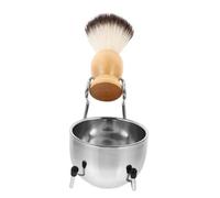 HONITANO Afeitar Hombre con Bol de Acero Inoxidable y Soporte para Cepillo de Diseño Práctico y Fácil Limpieza para Viaje
