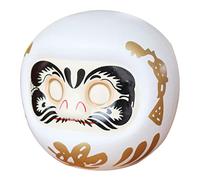 HONITANO Alcancía Japonesa Figura Daruma De Cerámica Blanca para Decoración De Escritorio y Hogar, Estatuilla Hueca para Ahorrar Monedas, Adorno Tradicional Japonés De Tamaño Mediano