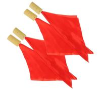 HONITANO Badajo Chino Allegro de Bambú para Niños, Instrumento Musical de Percusión Manual Kuaiban Tradicional, 4 Piezas Tela Roja, Adecuado para Enseñanza y Teatro Infantil