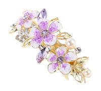 HONITANO Barrette de Cabello Vintage Grande con Cristal y Aleación Morada Pinza para Moño Resistente y Ligera Accesorios para Mujer y Niñas Estilo Francés Elegante