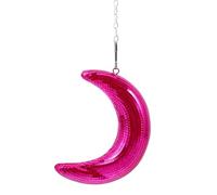 HONITANO Bola de Discoteca con Forma de Luna Colgante Morado con Espejo Reflectante para Decoración de Fiestas, Bodas y Eventos en Interiores, Adorno Decorativo de Escenario y Hogar