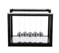 HONITANO Bola de Péndulo Newton Acrílica con Espejo para Escritorio, Juguete Educativo Pequeño Negro, Decoración de Oficina y Hogar, Alivia Estrés y Enseña Física, 1 Unidad