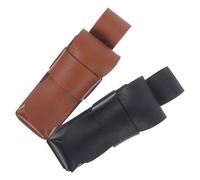 HONITANO Bolsa para Armónica de Cuero Sintético Pu, 2 Piezas, Compacta y Portátil, Color Marrón y Negro, Funda Protectora Durable para Almacenamiento y Transporte en Viajes