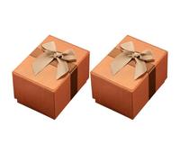 HONITANO Caja de Obsequio Decorativa Naranja 2 Piezas Lazo para Almacenamiento de Relojes y Joyas, Estuche Compacto para Regalos y Uso en Hogar o Viajes