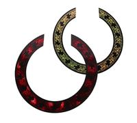 HONITANO Calcomanías Autoadhesivas Para Roseta De Guitarra Acústica y Clásica Diseño 3d En Colores Dorado y Rojo Decoración Protectora Para Boca De Guitarra y Acústica Accesorio Diy