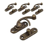 HONITANO Cierre de Caja de Madera Vintage de Aleación de Zinc, Pestillo Oscilante Derecho Grande 38x44 Mm Color Bronce Antiguo, 4 Piezas Tornillos para Muebles, Joyeros y Cajas