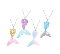 HONITANO Collares de Sirena de Acero Inoxidable Efecto Degradado 4 Piezas Colores Púrpura Dorado Azul y Multicolor Joyería para Fiestas de Cumpleaños y Recuerdos para Niñas y Mujeres