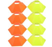 HONITANO Conos de Entrenamiento de Fútbol Hexagonales 8 Piezas, Marcadores Planos Naranjas y Verde Fluorescente, Equipo Portátil para Agilidad y Velocidad en Campo Deportivo al