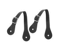 HONITANO Correas de Espuelas Ajustables de Cuero Sintético Negro, 2 Piezas para Botas de Montar a Caballo, Equipo Ecuestre Outdoor, Correas Duraderas para Botas Cowboy y Motocicleta