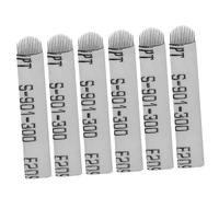 HONITANO Cuchillas Para Cejas Hojas De Aguja 50 Piezas Doble Arco Blanco Tamaño 14 Forma u De Acero Inoxidable Para Maquillaje De Cejas Femenino Uso Profesional