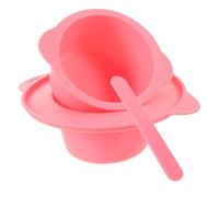 HONITANO Cuenco De Silicona Para Mascarilla y Derretir Cera 400 Ml Grande Kit De Depilación Herramienta Resistente Al Calor Para Uso Doméstico y Salón Con Espátula Rosa