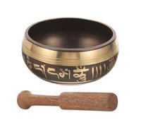 HONITANO Cuenco Tibetano con Mazo de Madera de Meditación para Yoga Varios estilos Cuenco de Sonido Multifunción de Cobre para Mindfulness y Alivio del Estrés Varios estilos en Casa