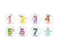 HONITANO de Papel para Bebés Recién Nacidos 12 Pegatinas Mensuales Reutilizables y Que No Dañan la Ropa Ideales para Álbumes de Fotos y Decoración en Baby Shower