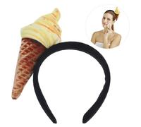 HONITANO Diadema de Helado Forma de Cucurucho Ligera y Portátil para Mujeres para Maquillaje Fiestas y Cuidado Facial Diseño Firme y Multiusos