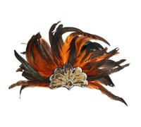 HONITANO Diadema de Plumas Naranja para Celebraciones y Festivales, Accesorio Seguro y Decorativo Brillo Exótico, Adecuado para Adultos en Eventos y Festividades