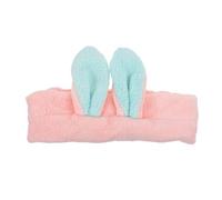 HONITANO Diadema Elástica con Orejas de Conejo de Coral Polar Suave Banda Ancha para Maquillaje y Lavado Facial Cinta Pelo Mujer Antideslizante para Spa y Yoga