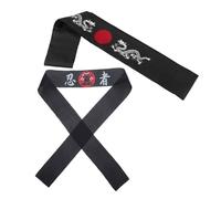 HONITANO Diadema Japonesa Ancha de Poliéster para Chef de Sushi y Karate Absorbente de Sudor Transpirable y Ajustable 2 Piezas para Deportes Cocina y Disfraces Tradicionales Japoneses