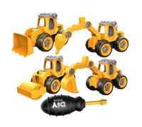 HONITANO Excavadoras y Camiones de Construcción para Juguetes de Montaje DIY con Destornillador Set Educativo de Plástico y Resistente Caja Amarilla Regalo para Niñas