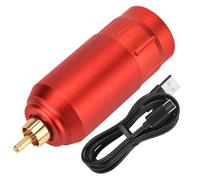 HONITANO Fuente de Alimentación Inalámbrica para Tatuajes Regulador de Voltaje Ajustable 6-11v Batería de Litio 1300mAh Aleación de Aluminio Roja Estabilizador de Potencia Portátil