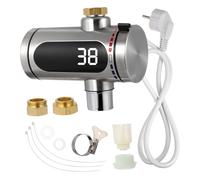 HONITANO Grifo Cocina Eléctrico Instantáneo de Agua Caliente con Pantalla LED Calentador sin Tanque de Acero Inoxidable para Uso Jardín Taller y Patio Temperatura hasta Modelo Voltaje