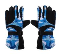 HONITANO Guantes de Esquí Impermeables para Hombre Guantes de Nieve Cálidos y Gruesos Aislamiento de Algodón Diseño Camuflaje Azul para Senderismo Ciclismo y Deportes de Invierno