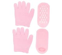 HONITANO Guantes y Calcetines de Gel Hidratantes para Manos y Pies Secos Suaves y Transpirables con Forro de Gel para Cuidado Profesional Nocturno y Spa Cómodos y Duraderos Rosa