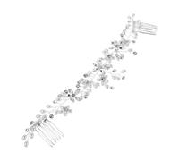 HONITANO Handmade Beaded Rhinestone Wedding Headband With Double Combs Elegant Bridal Hair Accessory For Updos And Braided Styles Comfortable Secure Fit For Bride